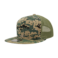 Decky 1040 5-Panel High Profile Structured Cotton Blend Trucker Hat