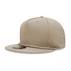 DECKY 1041 5-Panel High Profile Structured Cotton Blend Rope Hat