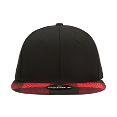 DECKY 1045 6-Panel High Profile Structured Plaid Bill Snapback Hat, Black/Red