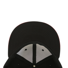 DECKY 1045 6-Panel High Profile Structured Plaid Bill Snapback Hat, Black/Red