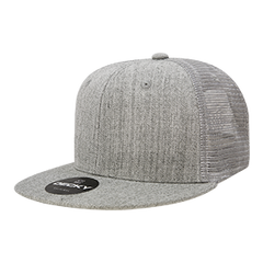 Decky 1052 6-Panel High Profile Structured Trucker Hat, Flat Bill