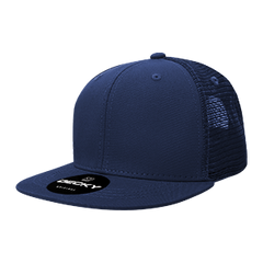Decky 1052 6-Panel High Profile Structured Trucker Hat, Flat Bill