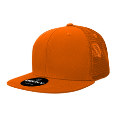 Decky 1052 6-Panel High Profile Structured Trucker Hat, Flat Bill