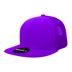 Decky 1052 6-Panel High Profile Structured Trucker Hat, Flat Bill