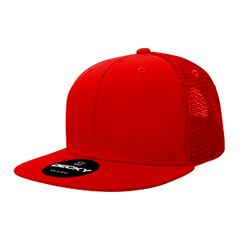 Decky 1052 6-Panel High Profile Structured Trucker Hat, Flat Bill