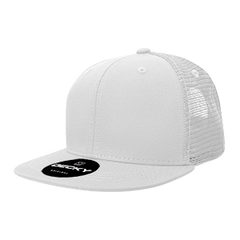 Decky 1052 6-Panel High Profile Structured Trucker Hat, Flat Bill