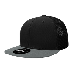 Decky 1052 6-Panel High Profile Structured Trucker Hat, Flat Bill