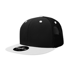 Decky 1052 6-Panel High Profile Structured Trucker Hat, Flat Bill