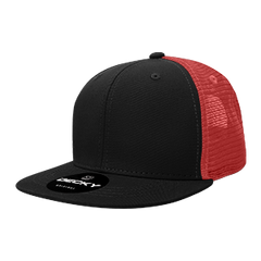 Decky 1052 6-Panel High Profile Structured Trucker Hat, Flat Bill