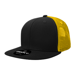 Decky 1052 6-Panel High Profile Structured Trucker Hat, Flat Bill