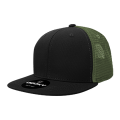 Decky 1052 6-Panel High Profile Structured Trucker Hat, Flat Bill