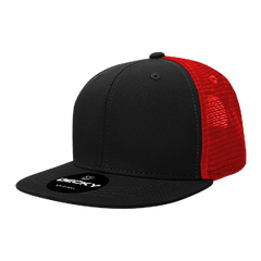Decky 1052 6-Panel High Profile Structured Trucker Hat, Flat Bill