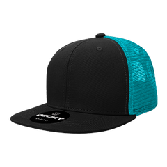 Decky 1052 6-Panel High Profile Structured Trucker Hat, Flat Bill