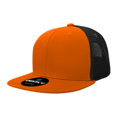 Decky 1052 6-Panel High Profile Structured Trucker Hat, Flat Bill