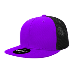 Decky 1052 6-Panel High Profile Structured Trucker Hat, Flat Bill