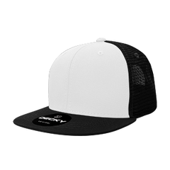 Decky 1052 6-Panel High Profile Structured Trucker Hat, Flat Bill