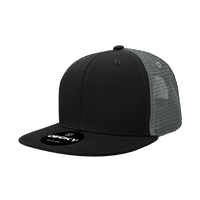 Decky 1052 6-Panel High Profile Structured Trucker Hat, Flat Bill