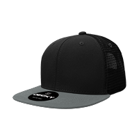 Decky 1052 6-Panel High Profile Structured Trucker Hat, Flat Bill