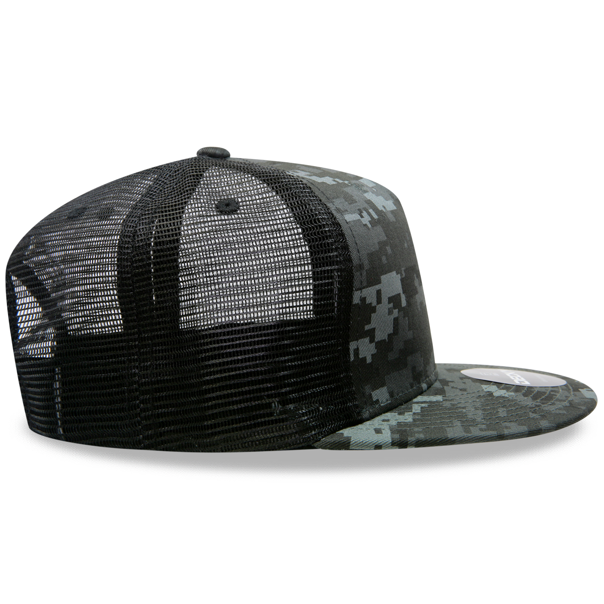Decky 5-Panel High Profile Structured Cotton/Poly Blend Trucker Hat, Ntg/Black | 1063