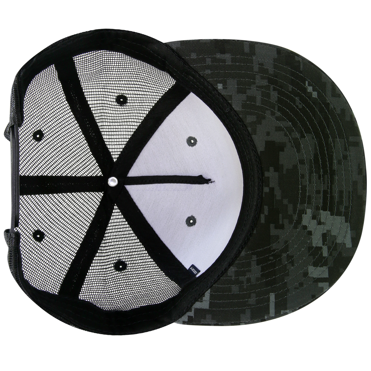 Decky 5-Panel High Profile Structured Cotton/Poly Blend Trucker Hat, Ntg/Black | 1063