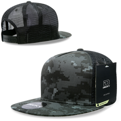 Decky 5-Panel High Profile Structured Cotton/Poly Blend Trucker Hat, Ntg/Black | 1063