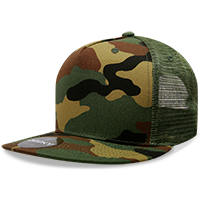 Decky 5-Panel High Profile Structured Cotton/Poly Blend Trucker Hat