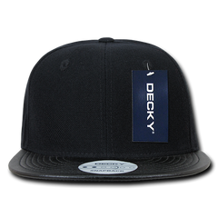 Decky 1071 High Profile Structured Vinyl Snapback Cap