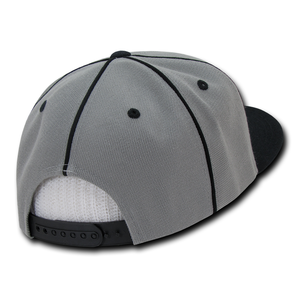 DECKY 1078 6-Panel High Profile Structured Piped Snapback Hat