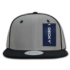 DECKY 1078 6-Panel High Profile Structured Piped Snapback Hat