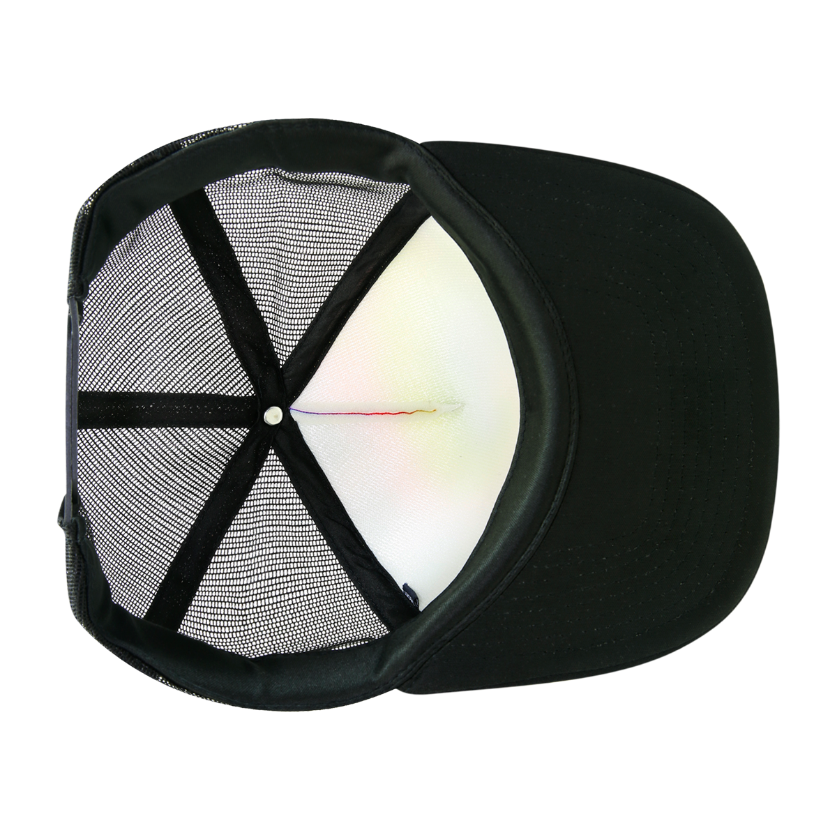 DECKY 1079 5-Panel High Profile Structured Tie Dye Trucker Hat, Rainbow