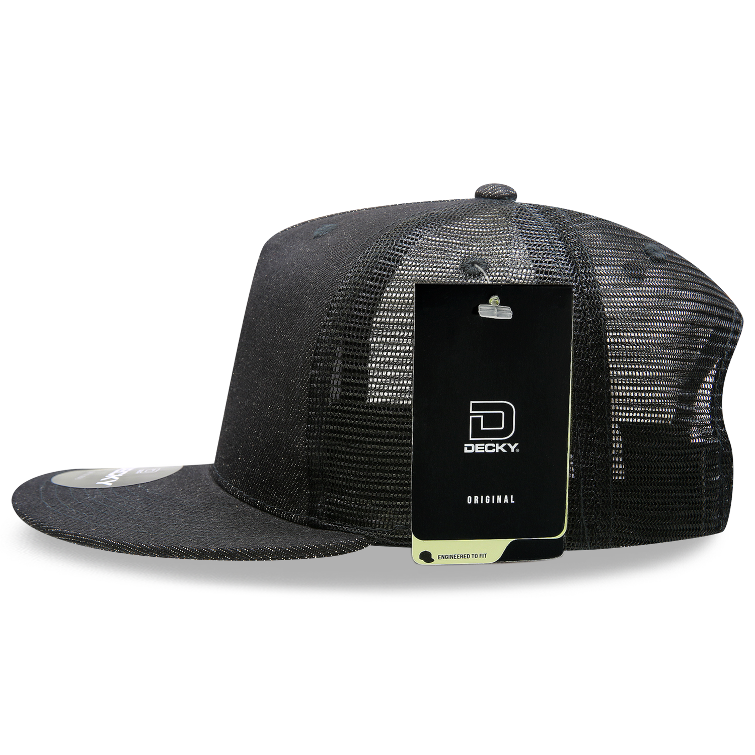 DECKY 1082 5-Panel High Profile Structured Denim Trucker Hat