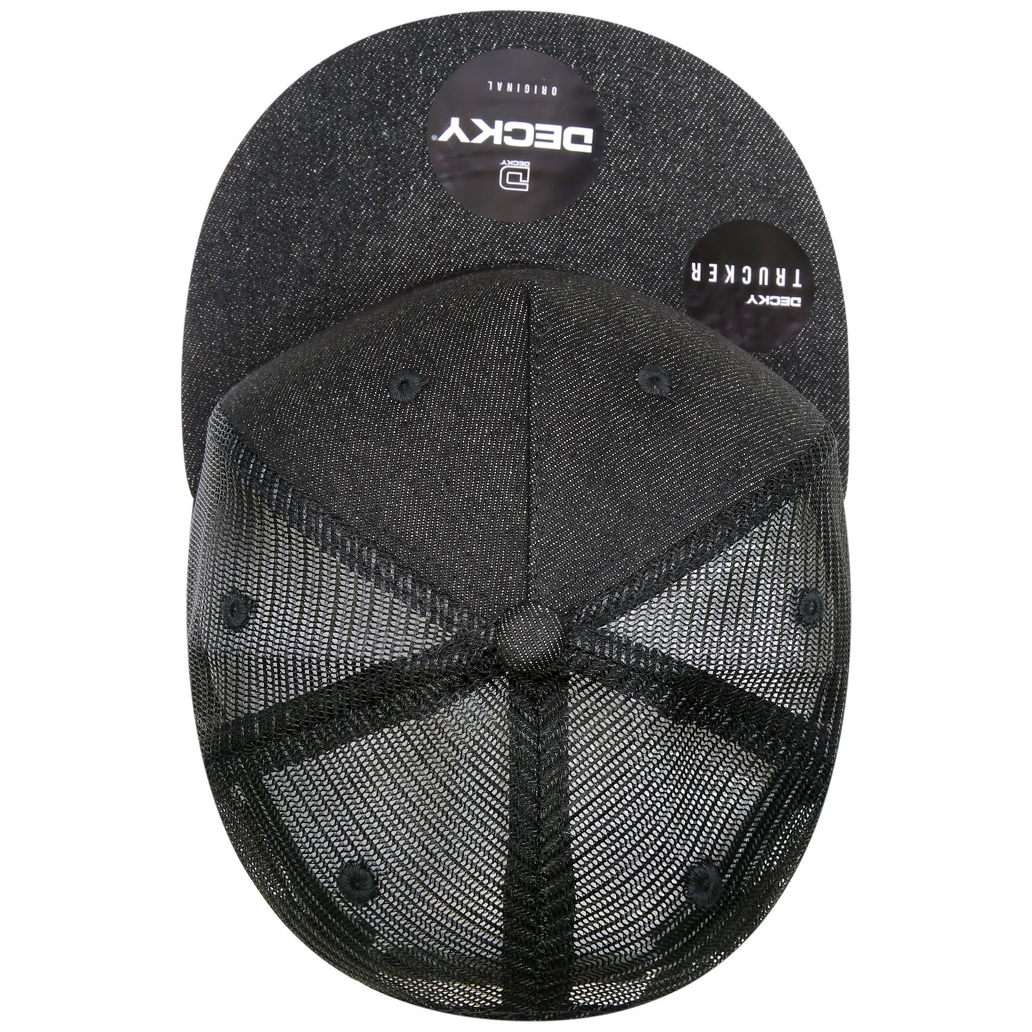 DECKY 1082 5-Panel High Profile Structured Denim Trucker Hat