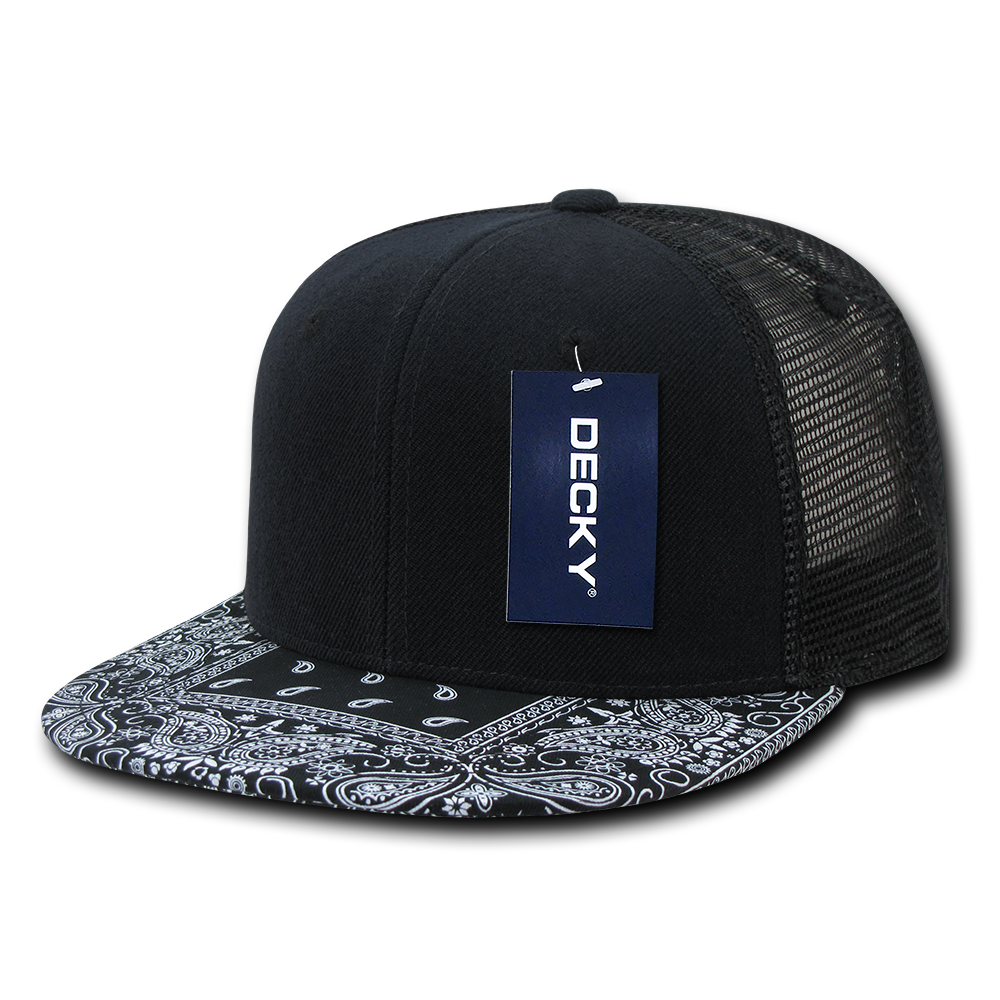 DECKY 1083 6-Panel High Profile Structured Bandanna Bill Trucker Hat