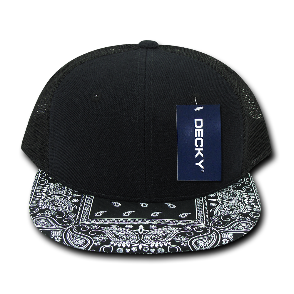 DECKY 1083 6-Panel High Profile Structured Bandanna Bill Trucker Hat