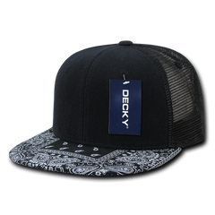 DECKY 1083 6-Panel High Profile Structured Bandanna Bill Trucker Hat