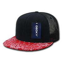 DECKY 1083 6-Panel High Profile Structured Bandanna Bill Trucker Hat