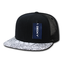 DECKY 1083 6-Panel High Profile Structured Bandanna Bill Trucker Hat