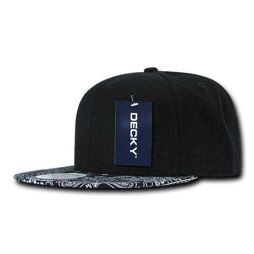 DECKY 1093 6-Panel High Profile Structured Bandanna Bill Snapback Hat
