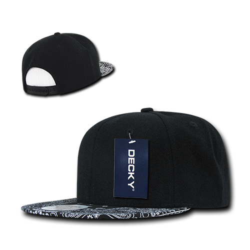 DECKY 1093 6-Panel High Profile Structured Bandanna Bill Snapback Hat
