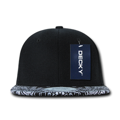 DECKY 1093 6-Panel High Profile Structured Bandanna Bill Snapback Hat