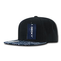 DECKY 1093 6-Panel High Profile Structured Bandanna Bill Snapback Hat