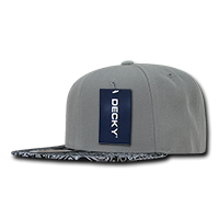 DECKY 1093 6-Panel High Profile Structured Bandanna Bill Snapback Hat