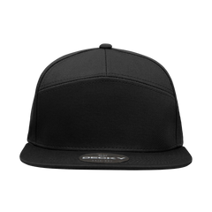 Decky 1098 7-Panel High Profile Structured Cotton Blend Cap, Black | 1098-BLK
