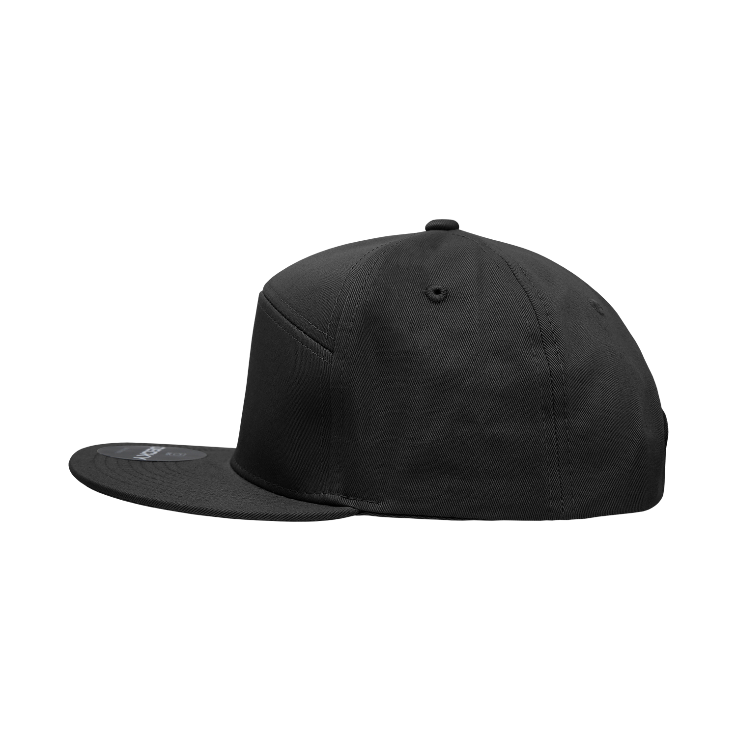 Decky 1098 7-Panel High Profile Structured Cotton Blend Cap, Black | 1098-BLK