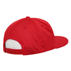 DECKY 1128 Mesh Jersey Flat Bill Snapback Hat, Red