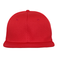 DECKY 1128 Mesh Jersey Flat Bill Snapback Hat, Red