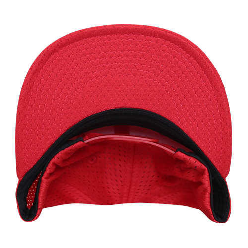 DECKY 1128 Mesh Jersey Flat Bill Snapback Hat, Red