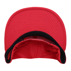 DECKY 1128 Mesh Jersey Flat Bill Snapback Hat, Red
