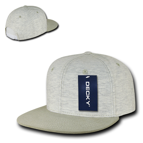 DECKY 1131 6-Panel High Profile Structured Jersey Knit Snapback, Cream