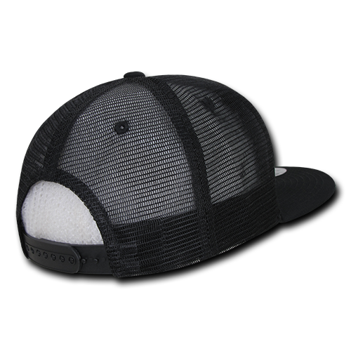DECKY 1141 6-Panel High Profile Structured Quilted Trucker Hat, Black